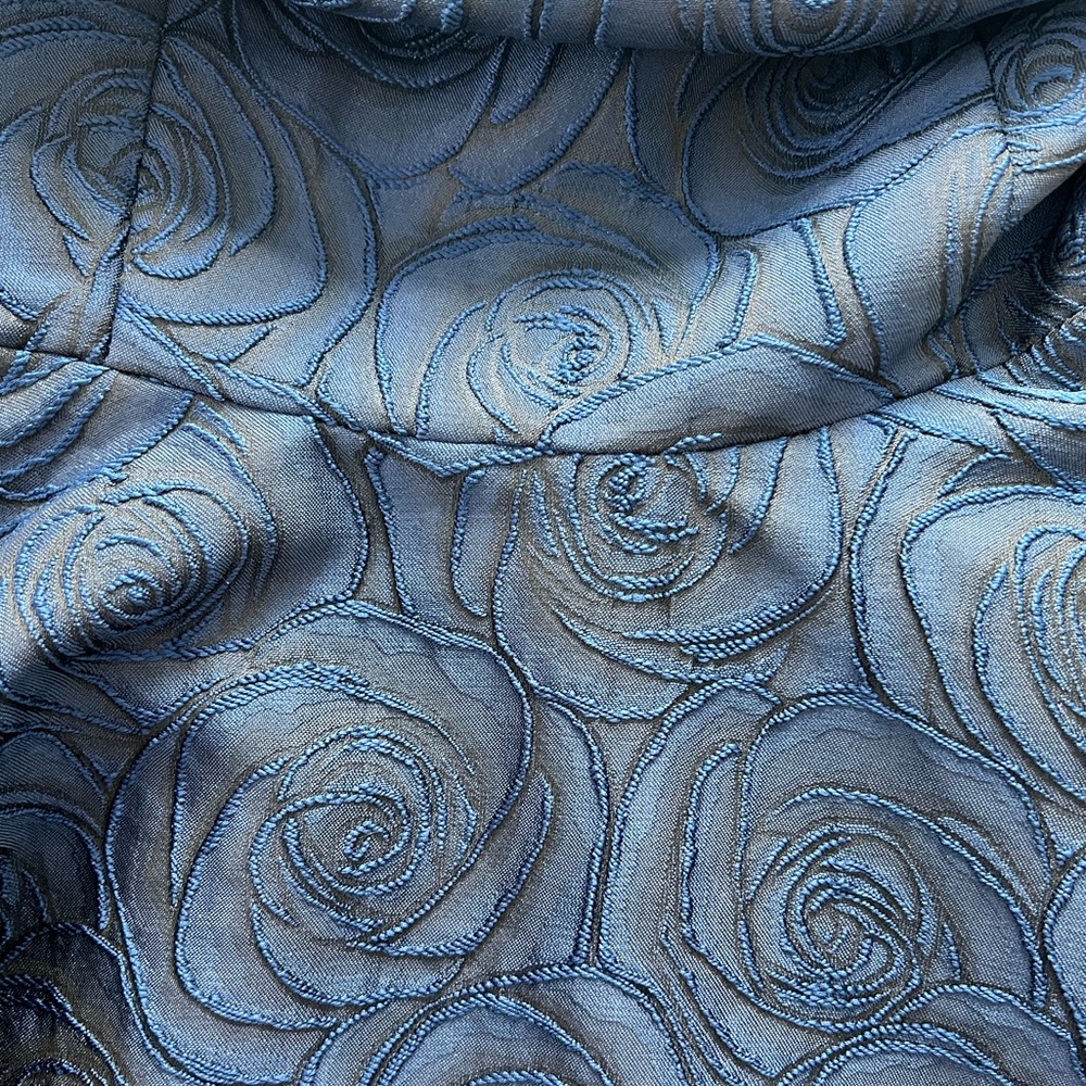 Un Deux Trois Navy Blue Rose Pattern Dress